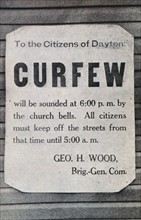 Curfew notice for the Citizens of Dayton