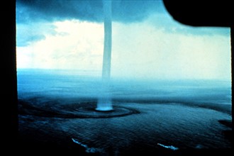 Photograph of waterspouts in the Florida Keys
