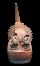 Whistling pot with two figures playing panpipes