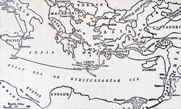 Sketch map to illustrate Saint Paul's Journeys