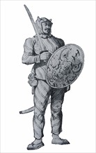 Engraving depicting one of the famous 'Tiger Guard'