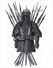 Engraving of a 14th Century Mongol armour