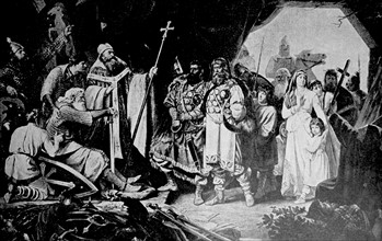 Engraving depicting the betrayal and slaughter of the Wendish Chiefs by the Margave Gero