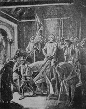 Engraving depicting Philip VI of France after his defeat at Crecy