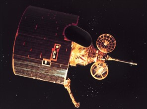 Artist's rendition of GOES D/E/F series of satellites in orbit