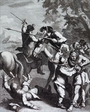 Don Quixote releases the Galley-slaves. by William Hogarth