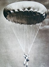 parachutist descends from 8000 feet 1930's