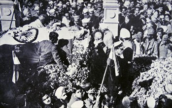 Funeral of Mahatma Gandhi following his assassination 1948