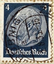 German Postage stamp depicting President Paul Von Hindenburg