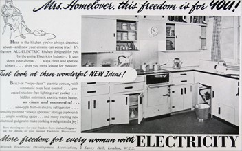 Advert for a typical 1950's American kitchen