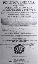 Political Indiana by Juan de Solórzano Pereira