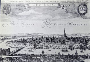 View of Seville in Spain circa 1750