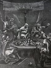 Painting depicting the Macabre feast of Al-Madrid