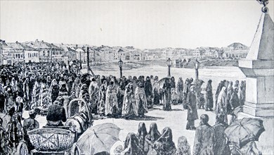 Painting depicting a modern religious procession in the Great Siberian City of Tomsk