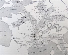 Map depicting how civilisation spread through Europe