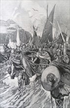 Illustration of the Northmen taking Possession of Iceland