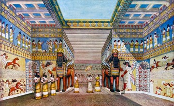 the interior of an Assyrian King's Palace