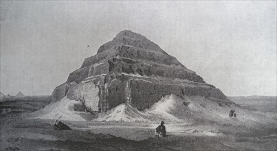 Painting depicting the Pyramid of Djoser