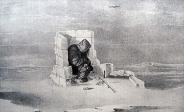 An Inuit ice-fishing