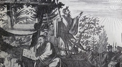 Drawing of ancient astronomers