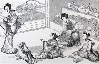 Children at home in 18th century Japan