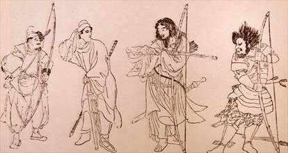 Illustration of ancient warriors of Japan