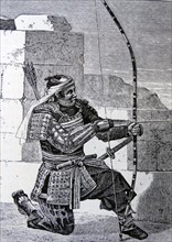 Illustration of a Japanese archer