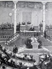 Mi9nister addresses the Japanese Parliament or Diet 1880
