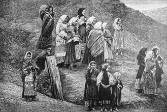 Russian Cossack women and children 1870