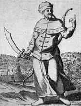 ancient Chinese soldier 1664 from Kircher's 'China Monumentis'