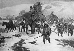 Hannibal marched an army which included elephants over the Alps