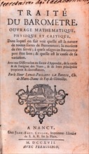 Title page for 'Traite du barometre