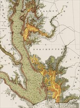 Section of map of Natural Oyster Grounds of Maryland