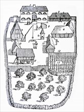 Plan of a Celtic settlement in Britain circa 8th century AD