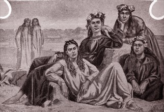 A group of young Tahitian women