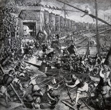 The taking of Constantinople by the Venetians and crusaders