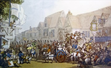 George III Driving Through Deptford by Thomas Rowlandson