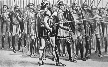 Illustration depicting the Macedonian phalanx