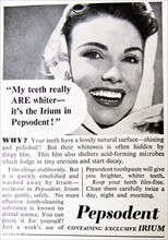 Advert for pepsodent toothpaste