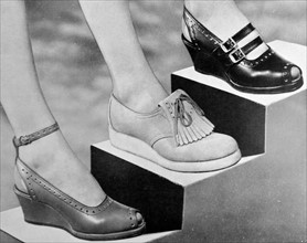 3 styles of women's shoes by 'Joyce' c1955