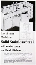 Advert for an Elizabeth Ann stainless steal sink