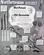 Advert for Nutbrown kitchen goods.
