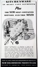 Advert for a Kitchenware electric food mixer