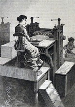 A woman at a paper machine