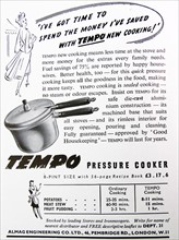 Advert for a Tempo Pressure Cooker