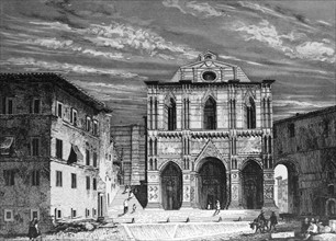 Engraving depicting the Piazza del Campo by William Skelton