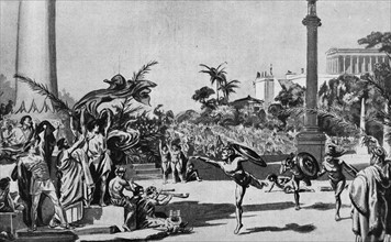 Engraving depicting the National Games at Olympia