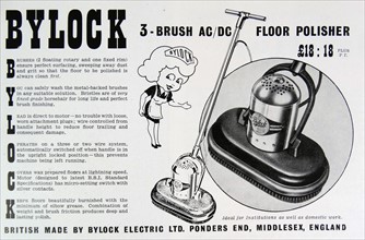Advert for a Bylock Floor Polisher made by Bylock Electric Ltd.