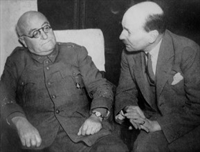 José Miaja Menant a republican General meets with British Labour politician Clement Atlee