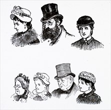 men and women wearing different hats